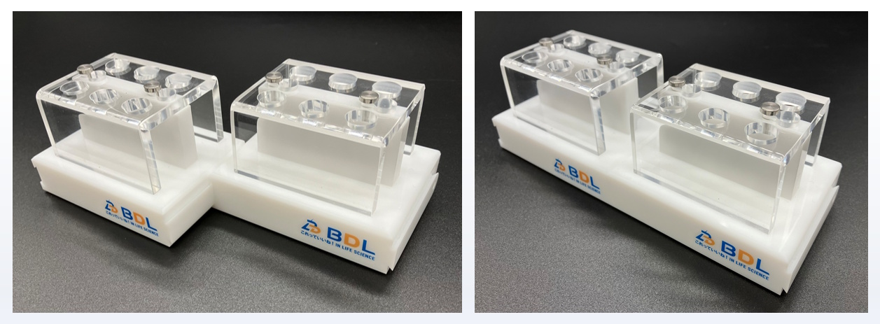 土台側面の連結機構により複数のラックを連結可能